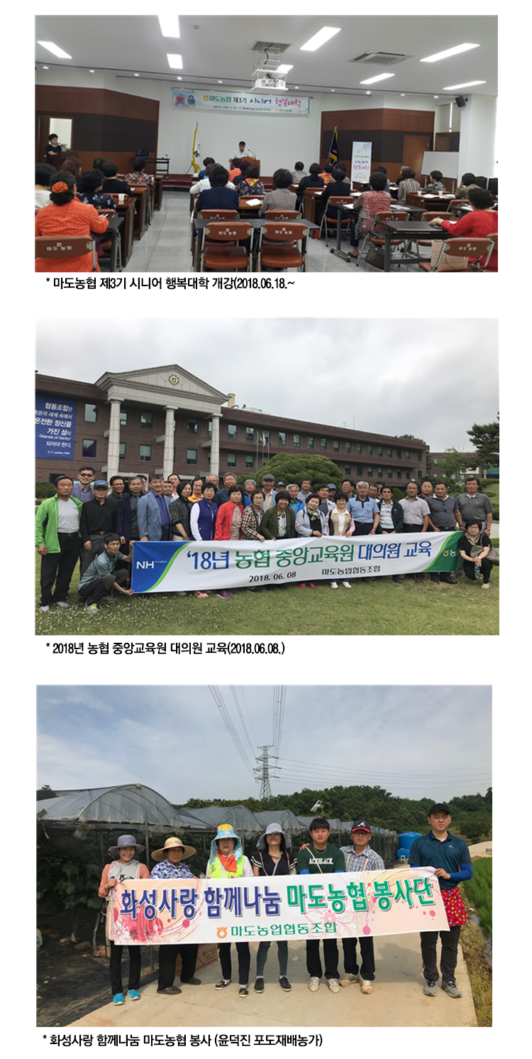 마도농협 2018년 농정활동